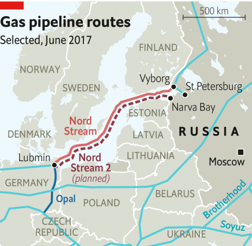 Nord Stream consists of two pipelines, which have two lines each. Nord Stream 1 was completed in 2011 and runs from Vyborg in Leningrad (Russia) to Lubmin near Greifswald, Germany. Nord Stream 2 which runs from Ust-Luga in Leningrad to Lubmin was completed in September 2021 and has the capacity to handle 55 billion cubic meters of gas per year once it becomes operational.