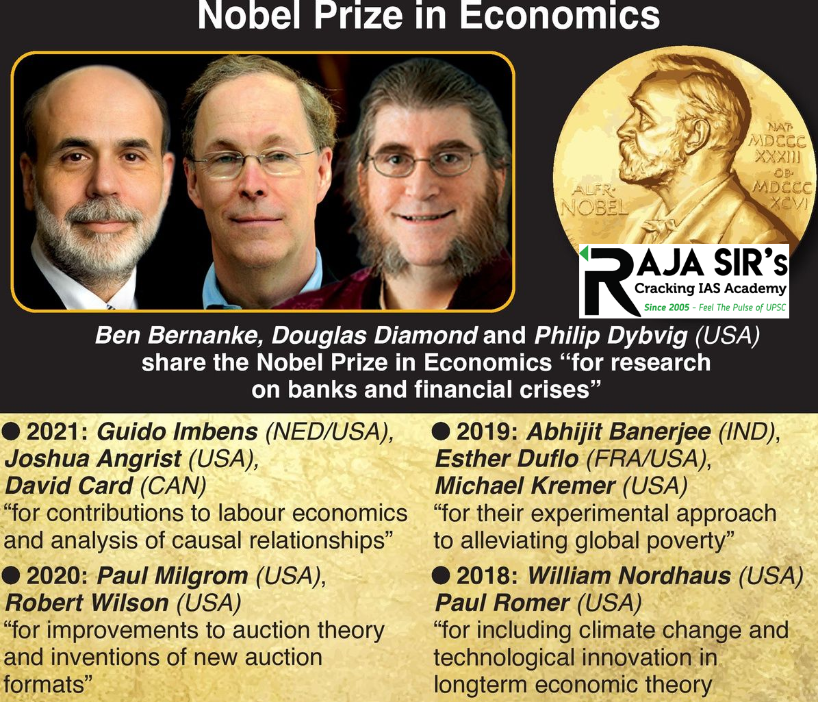 For significantly improving “our understanding of the role of banks in the economy, particularly during financial crises,” the Sveriges Riksbank Prize in Economic Sciences for 2022 was awarded on 10 October 2022 to three American economists: Ben S Bernanke, Douglas W Diamond and Philip H Dybvi.