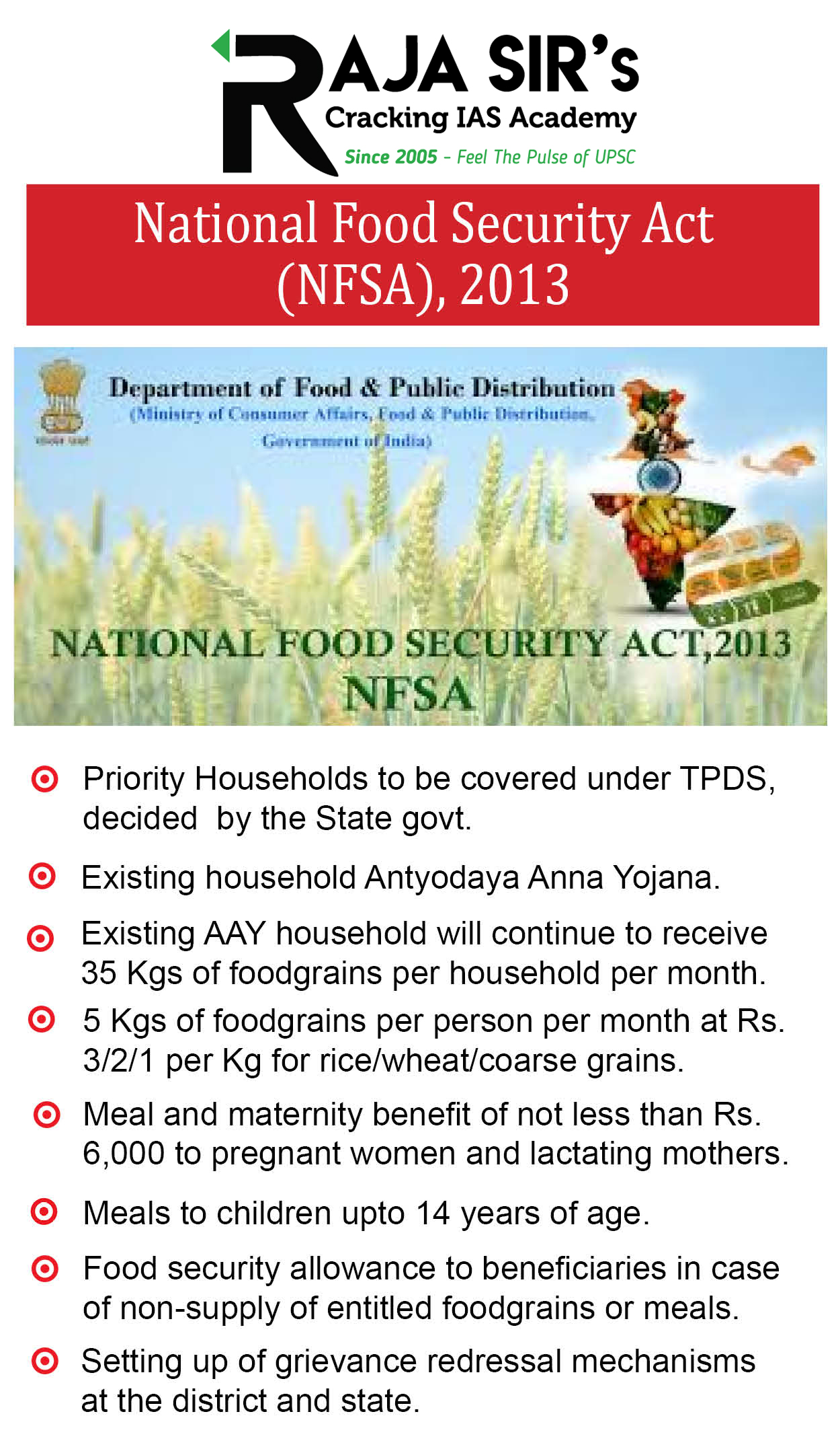 The National Food Security Act (NFSA), 2013, through the Public Distribution System (PDS), provides a crucial safety net for roughly 800 million people. In response to the humanitarian crisis, the Government doubled the entitlements of the 800 million who were already covered by the PDS (from five kilograms per person per month, to 10kg). But that does nothing for those without ration cards. The humanitarian crisis resulting from the COVID-19 lockdown, made it apparent that too many were still excluded from the PDS.