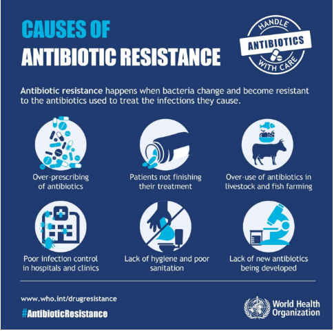 Antimicrobial resistance occurs when microbes (bacteria, viruses, fungi and parasites) become resistant to antimicrobial drugs (such as antibiotics, anti-fungals, antivirals, antimalarials, and anthelmintics).As a result, the medicines become ineffective and infections persist in the body, increasing the risk of spread to others.