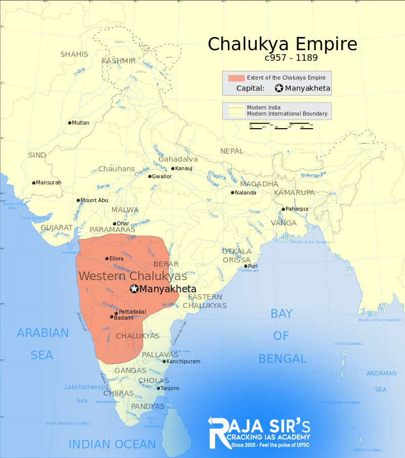 The Chalukyas ruled parts of Southern and Central India 