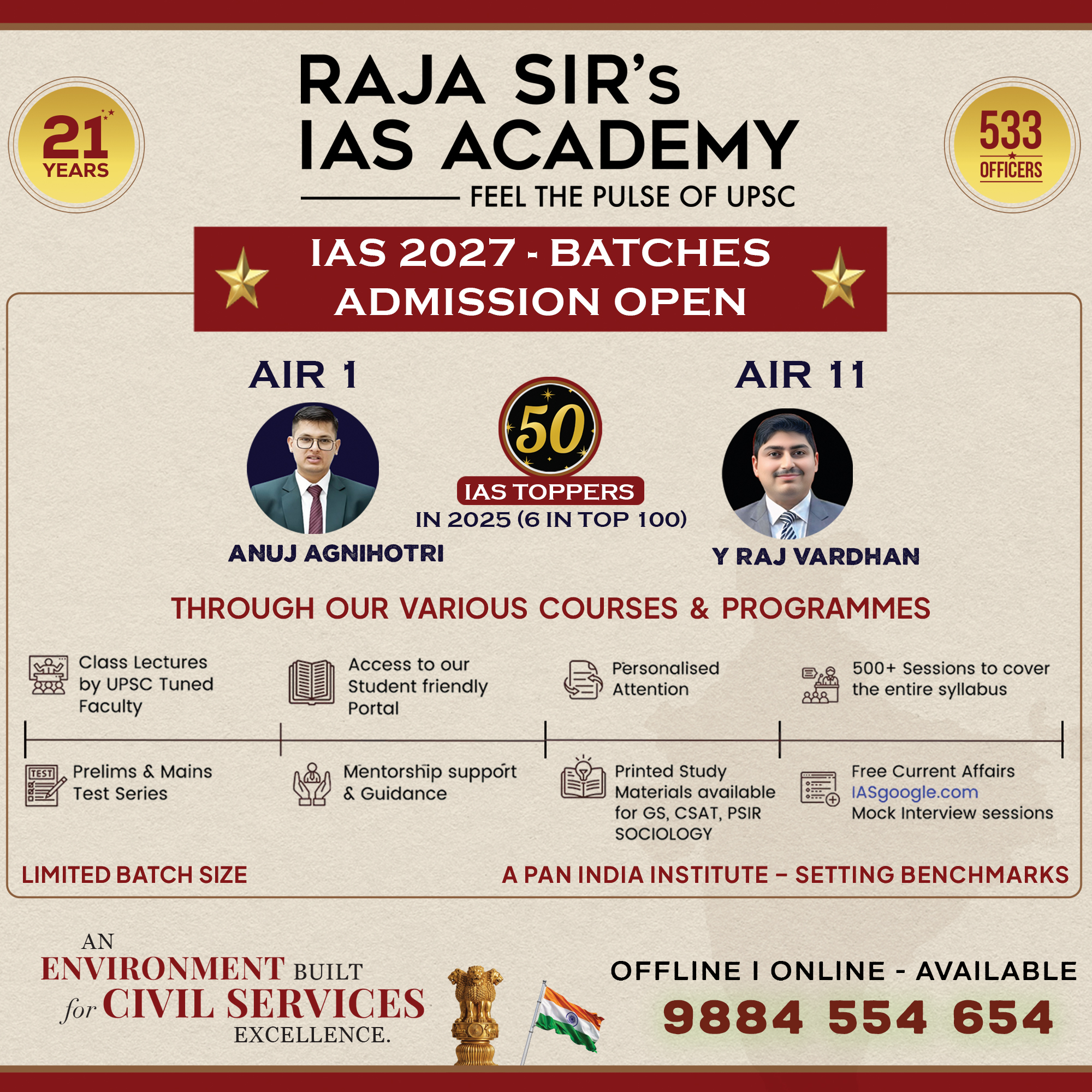 IAS 2027 Batch Admission Raja Sir.jpg IAS 2027 Batch Admission -Raja Sir's IAS Academy